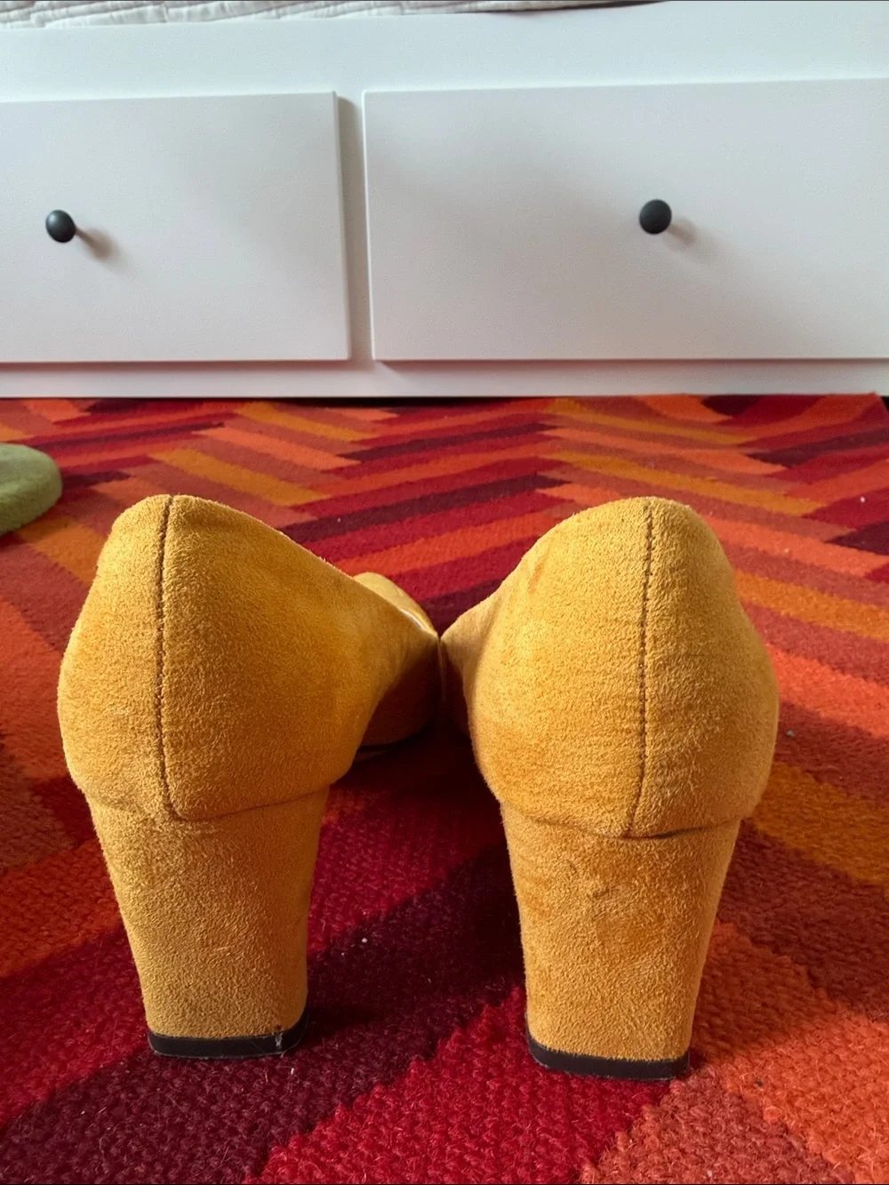 Unisa Mustard Suede Pointed Toe Pumps